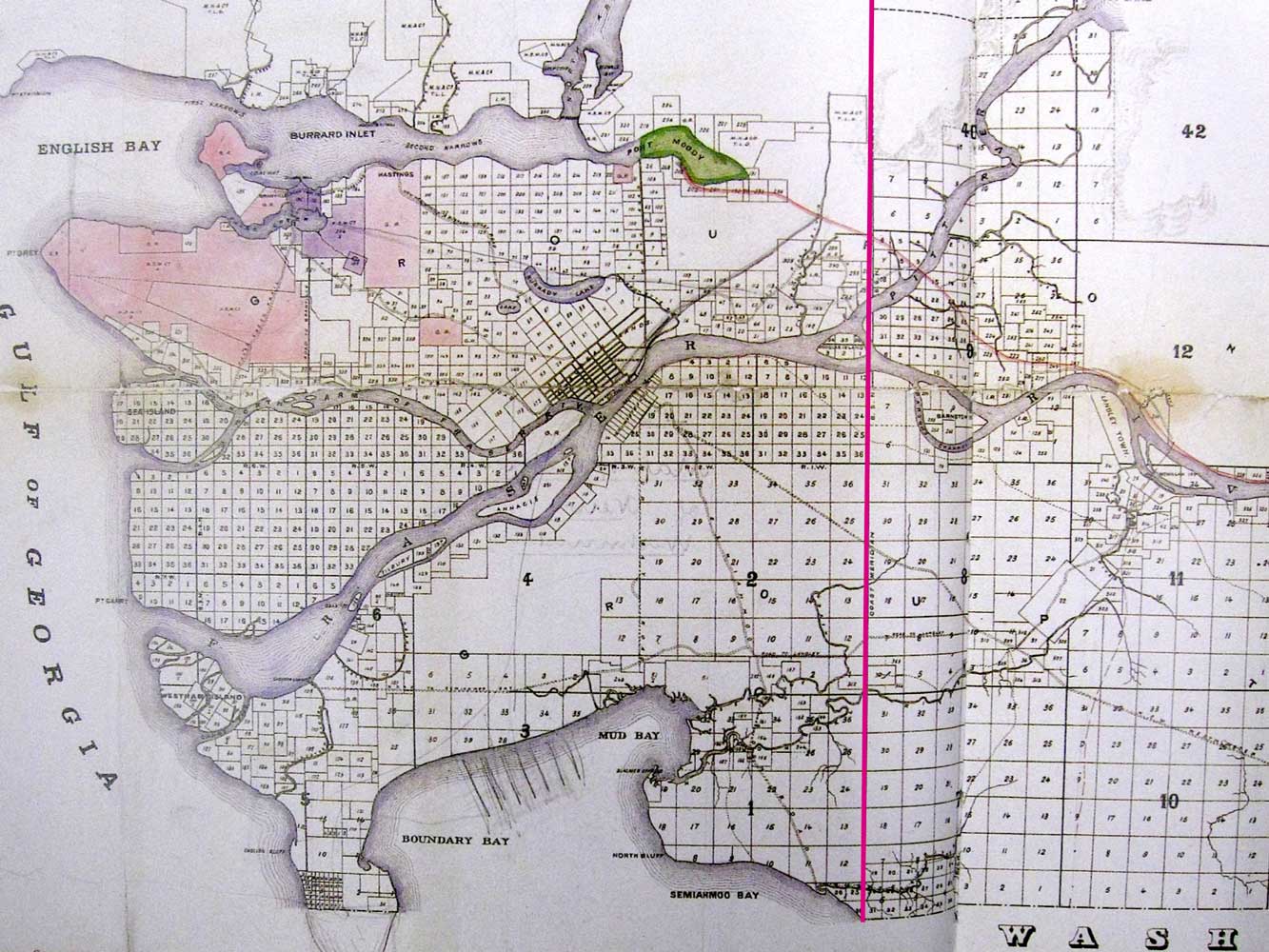 Map showing Coast Meridian